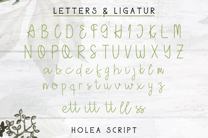 Beispiel einer Holea Regular-Schriftart